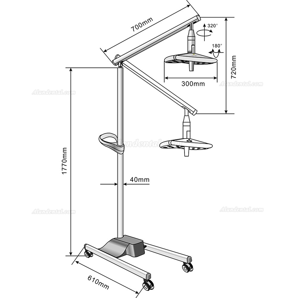 KWS KD-2018L-1 70W LED Dental Surgical Lights 50000Lux Operation Lamp